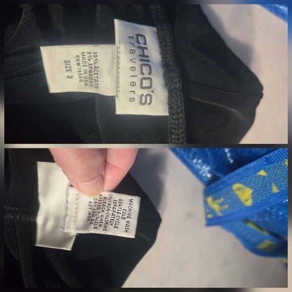 Chico's Travelers Faux Wrap Black Dress Sz. 2 / L - Picture 5 of 5